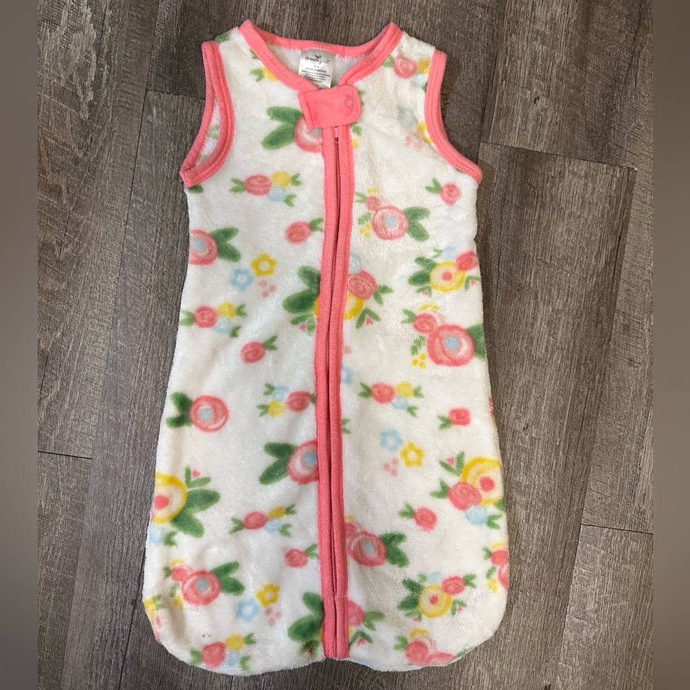 Dream Gro newborn 0-3 months Floral Pink Kids Winter Sleep Sack plush Fleece